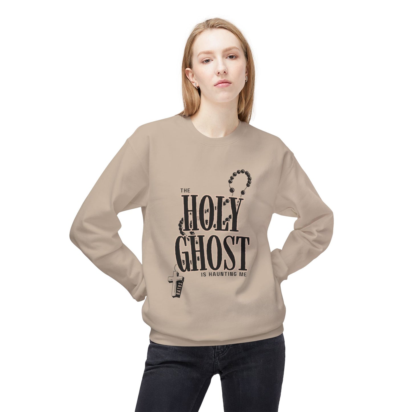 The Holy Ghost is Haunting Me Midweight Softstyle Fleece Crewneck Sweatshirt