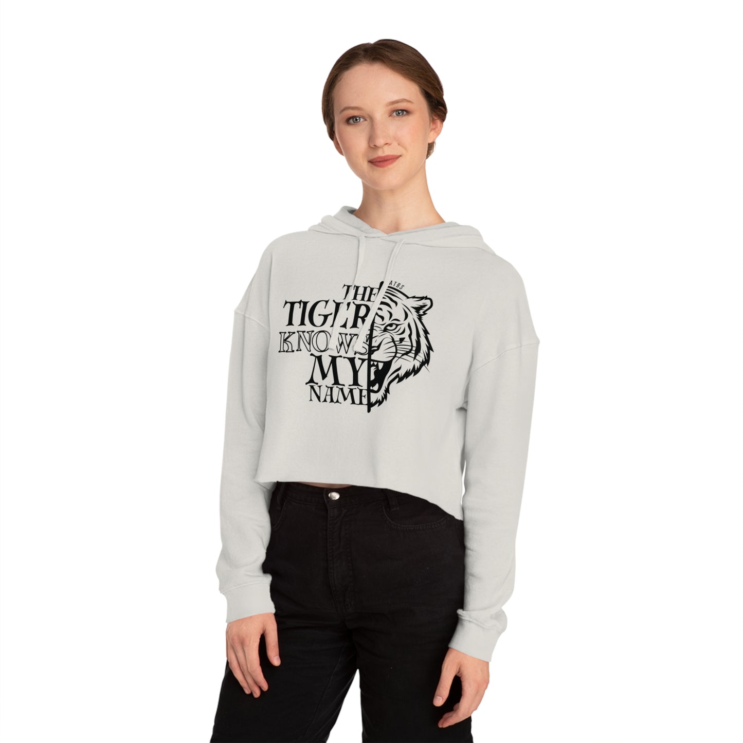 The Tiger Knows My Name Cropped Hooded Sweatshirt