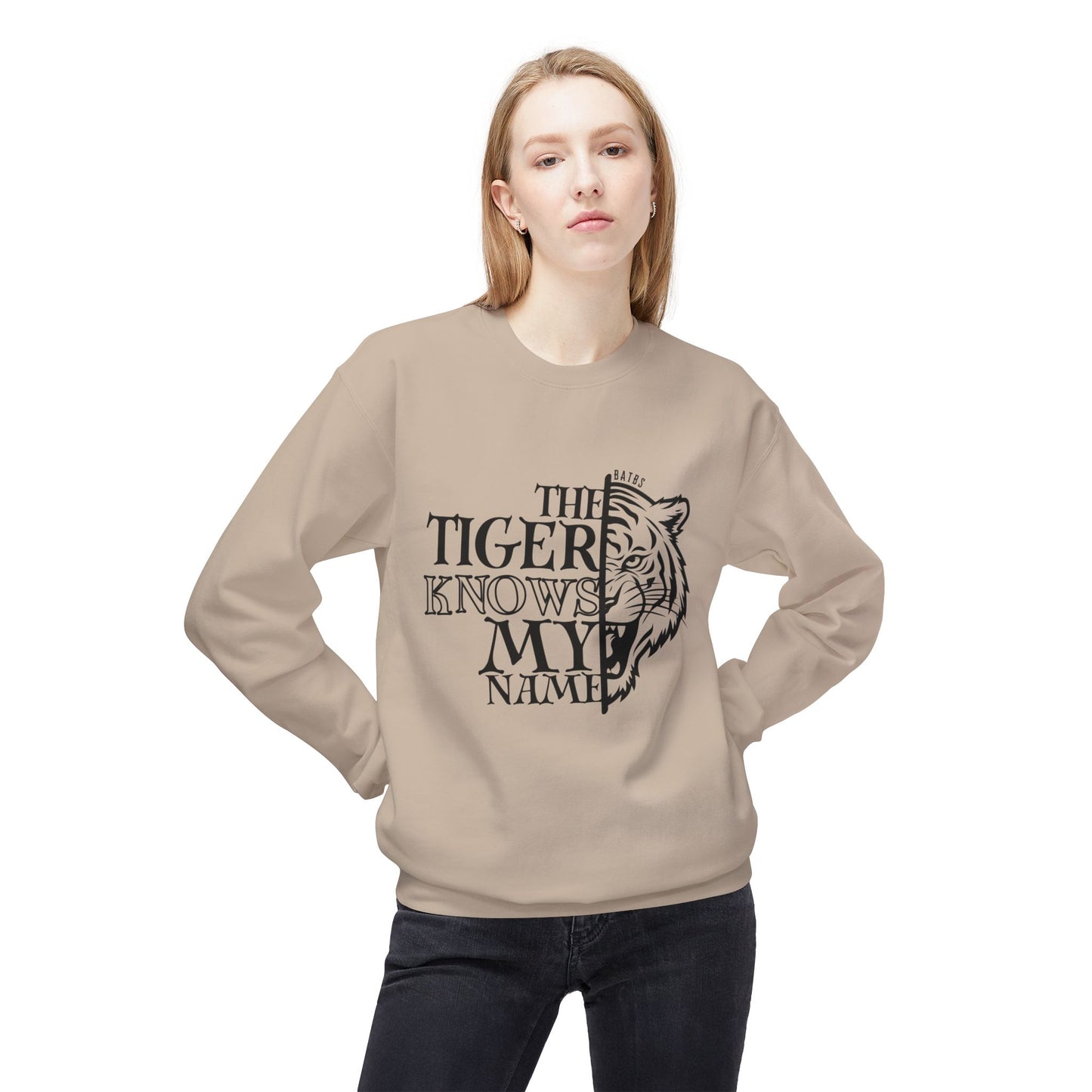 The Tiger Knows My Name Midweight Softstyle Fleece Crewneck Sweatshirt