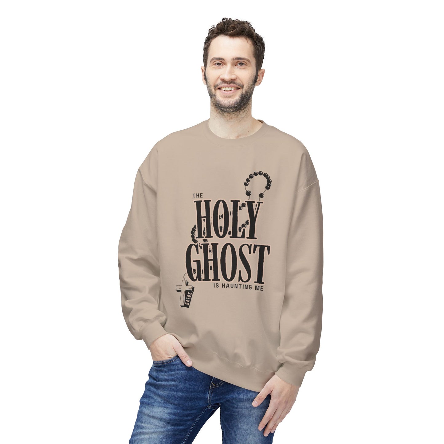 The Holy Ghost is Haunting Me Midweight Softstyle Fleece Crewneck Sweatshirt