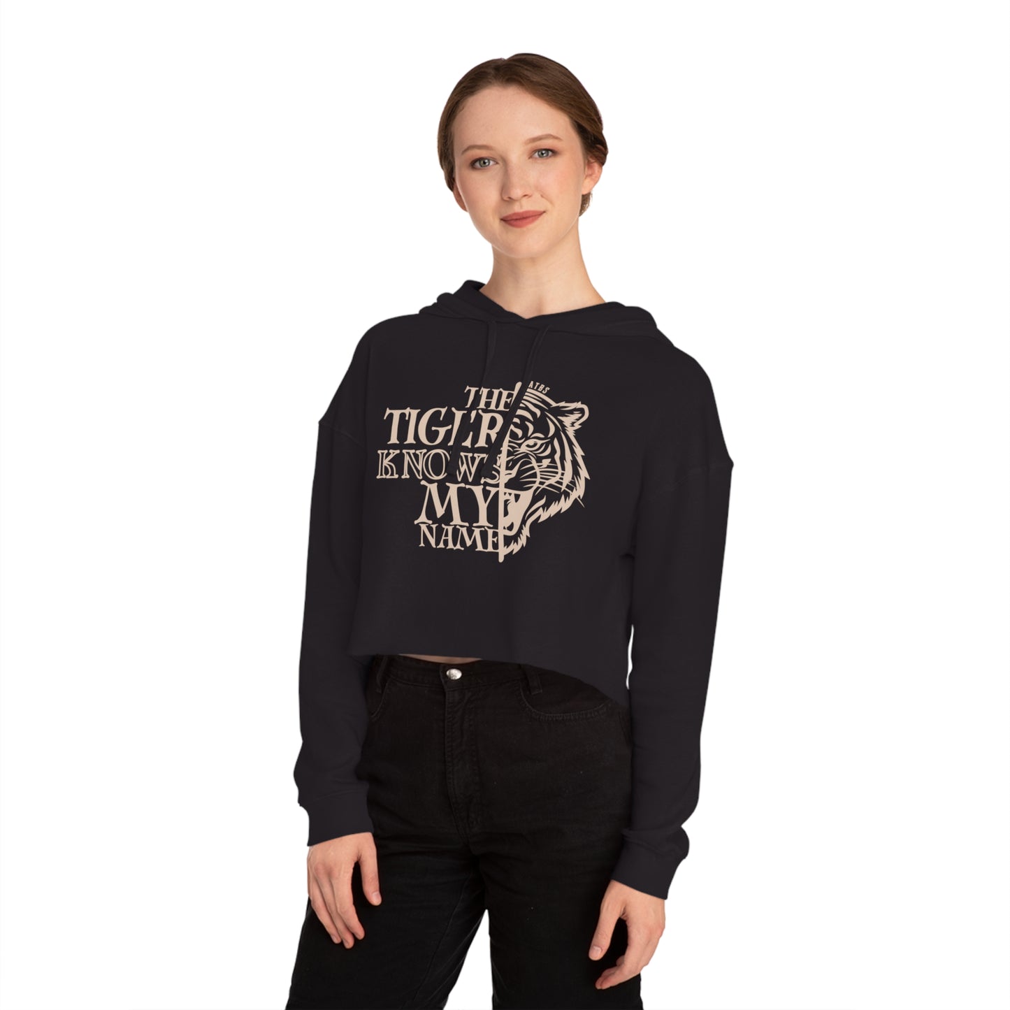 The Tiger Knows My Name Cropped Hooded Sweatshirt