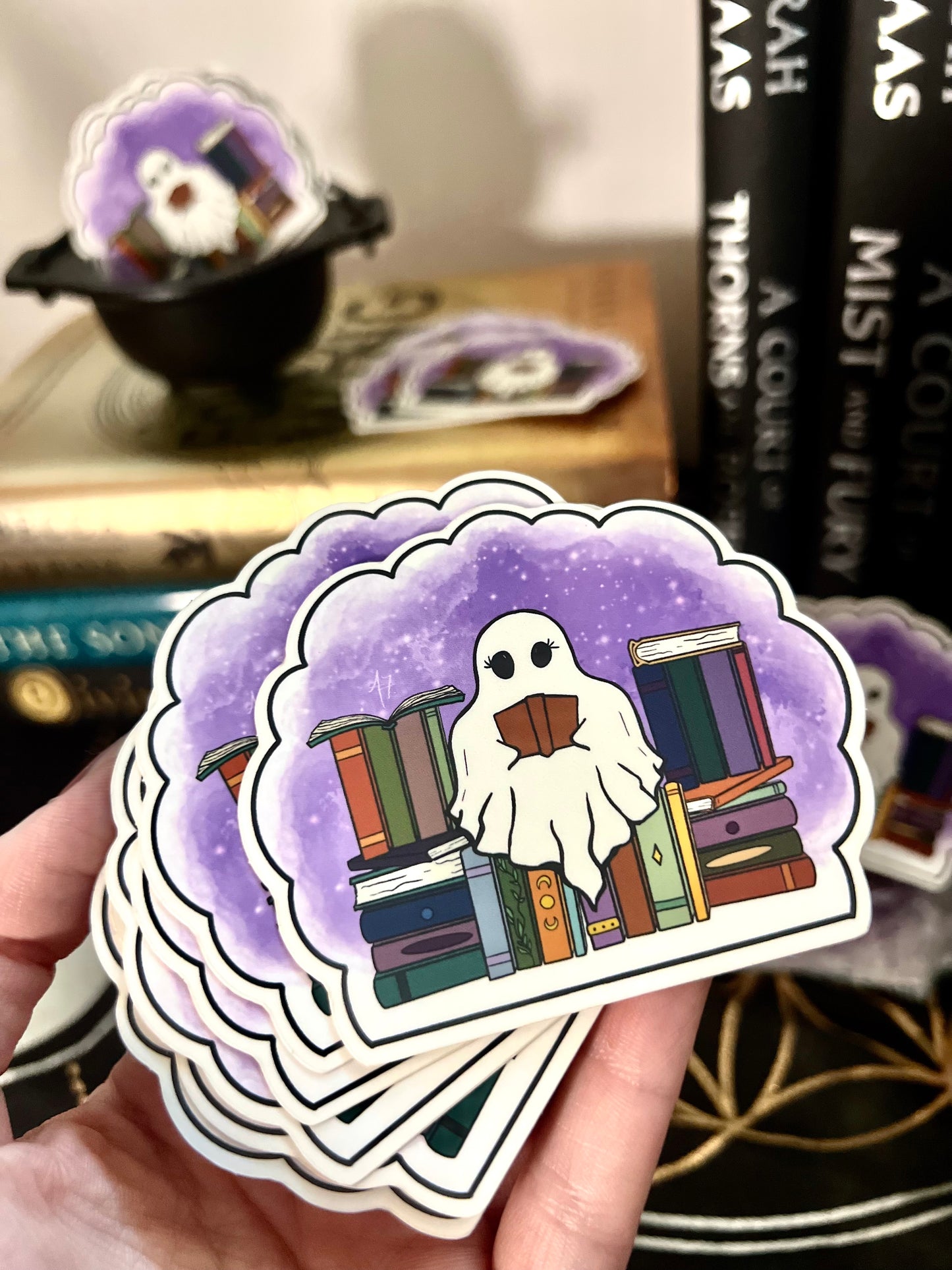 Spooky Bookish Sticker Waterproof